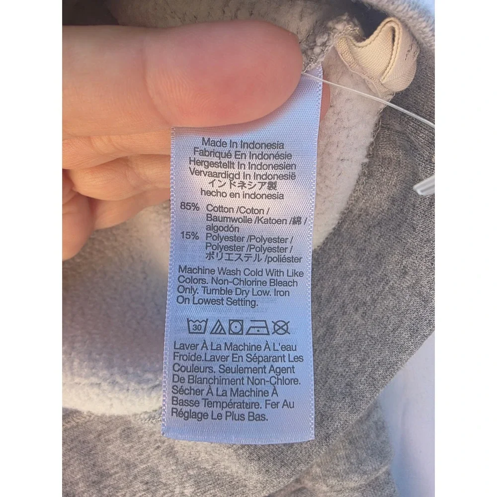 Madewell MWL Heather Grey Raglan Sleeve Pullover Hoodie Sweatshirt XS - Picture 6 of 6